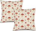 Red Mushroom Throw Pillows Cover 18x18 Set of 2, Decorative Pillow Cases Cute Cushion Covers for Sofa Couch Bedroom Mushroom Living Room Decor by Unknown