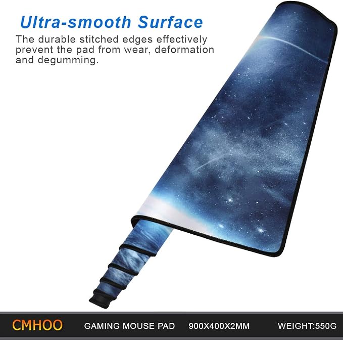 XXL Professional Large Mouse Pad & Computer Game Mouse Mat (35.4x15.7x0.1IN, 90x40 Space) - Image 4