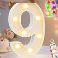 Pooqla LED Light Up Numbers 9, Warm White and Colorful Lighted Marquee Numbers with Remote, Lighted Numbers for 9th 19th Birthday Decorations, Gift for Girls Boys Her Him Anniversary Home Party Decor by Pooqla