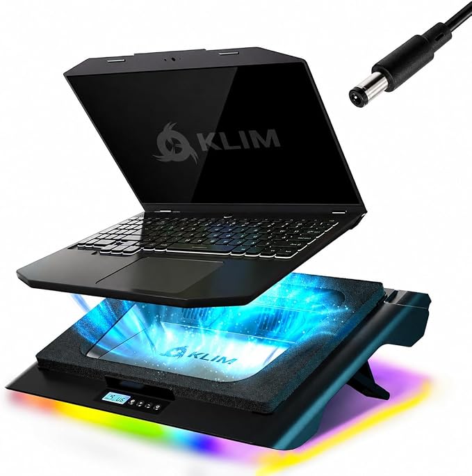 KLIM Everest Plus Gaming Laptop Cooling Pad - 6300 RPM Turbo Fan Cooler by KLIMTechnologies