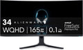 Alienware AW3423DWF Curved QD-OLED Gaming Monitor - 34-inch Quantum Dot, 0.1Ms 165Hz 21:9, 99.3% DCI-P3 Color Gamut, VESA DisplayHDR, 400, AMD FreeSync Premium Pro - Black by Alienware