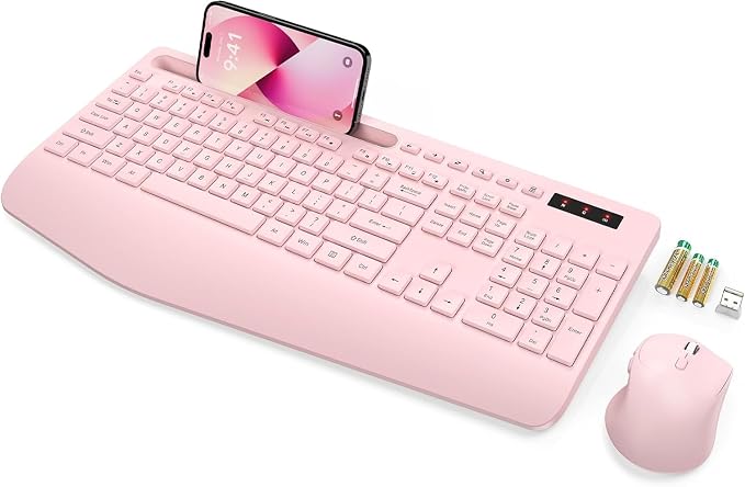 SABLUTE Wireless Keyboard and Mouse Combo, Full Size, Ergonomic Wrist Rest by SABLUTE