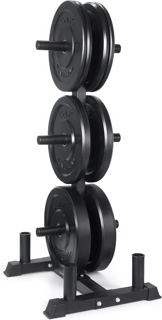 CAP 2-inch Olympic Bumper Plate Weight Set | 100-370 lbs | Multiple Colors | Storage Rack Optional by CAP