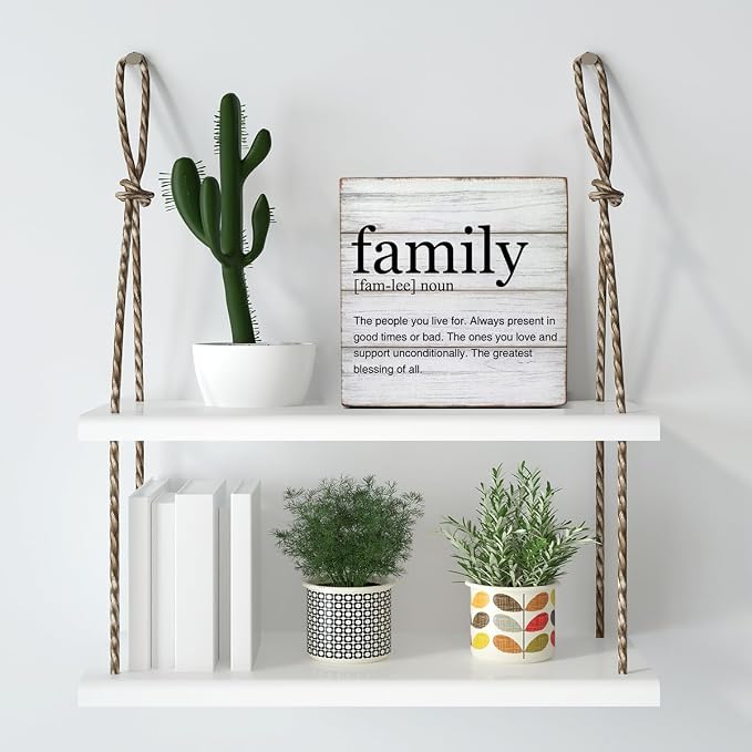 Family Definition Wooden Box Sign Family Quotes Desk Decor - Image 5