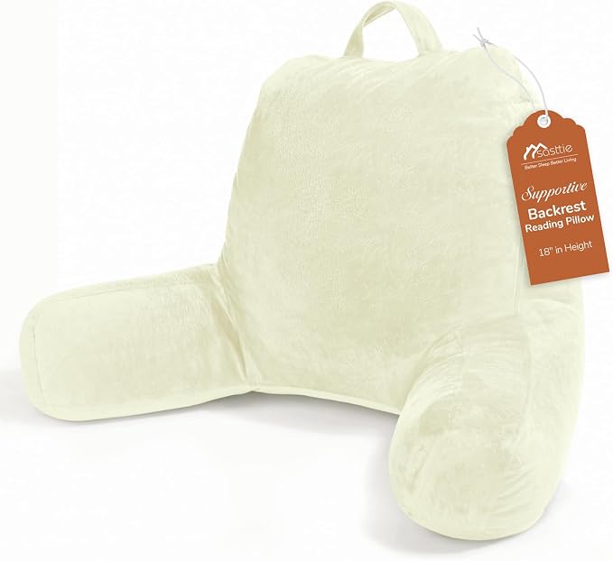 Sasttie Reading Pillow for Bed, Back Pillow for Sitting Up, Cream by SASTTIE