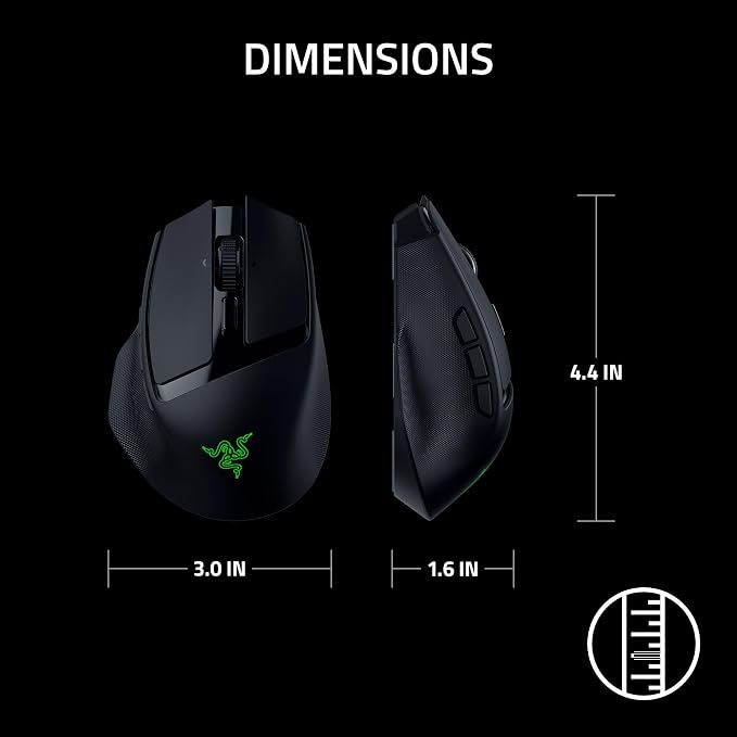 Razer Basilisk Mobile Portable Ergonomic Wireless Gaming Mouse, Black - Image 10