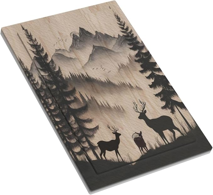 Decorative Light Switch Cover Plate Rustic Black Deer Elk Brown Wood Board Pine Tree 1 Gang No Device Single Blank Outlet Covers Wall Plate Switchplate Covers Dimmer Faceplate Decor - Image 3