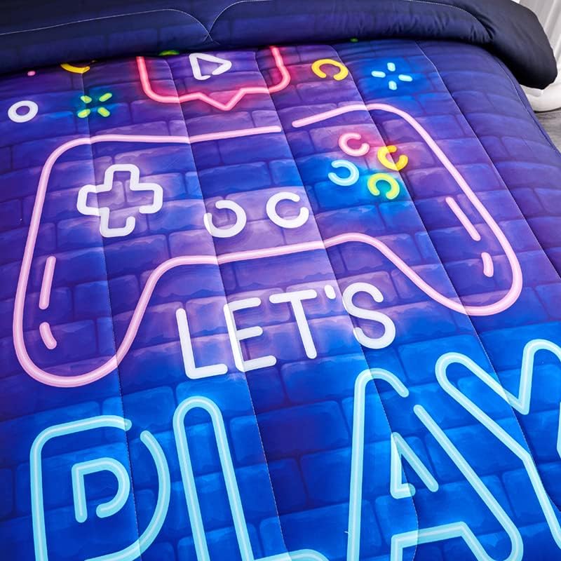 Gaming Bedding Sets for Boys,Twin Comforter Set for Boys,Gaming Comforter Set for Boy,Kids Bedding Twin with 2 Pillowcases,Microfiber Boy Bed Set,All Season Use - Image 4