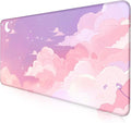 Beautiful Pink Cloud Mouse Pad, Suitable for Girls' Office Decoration Pad | Large Extended Mouse Pad; Full Desk Coverage; Waterproof Coating; Stable Anti-Slide Base For Gaming, Office, Study Daily Use by LQFIWSS