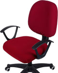 Smiry Office Computer Chair Covers for Desk Rotating Chair Protector | Stretch Jacquard Removable Washable Universal Slipcovers, Seat + Backrest Cover, Wine Red by Smiry