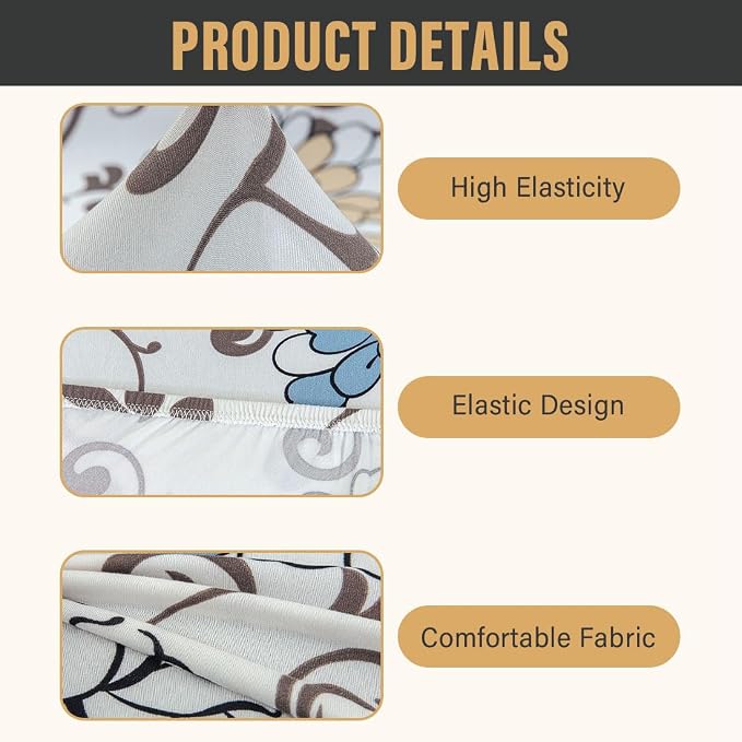 Swivel Reclining Folding Floor Gaming Chair Cover Printed Lazy Boy Chair Slipcover Lounge Folding Sofa Seat Covers for Teens and Adults, 03 - Image 3