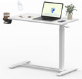 FLEXISPOT 28" Mobile Standing Desk Pneumatic Lift Computer Workstations by Unknown