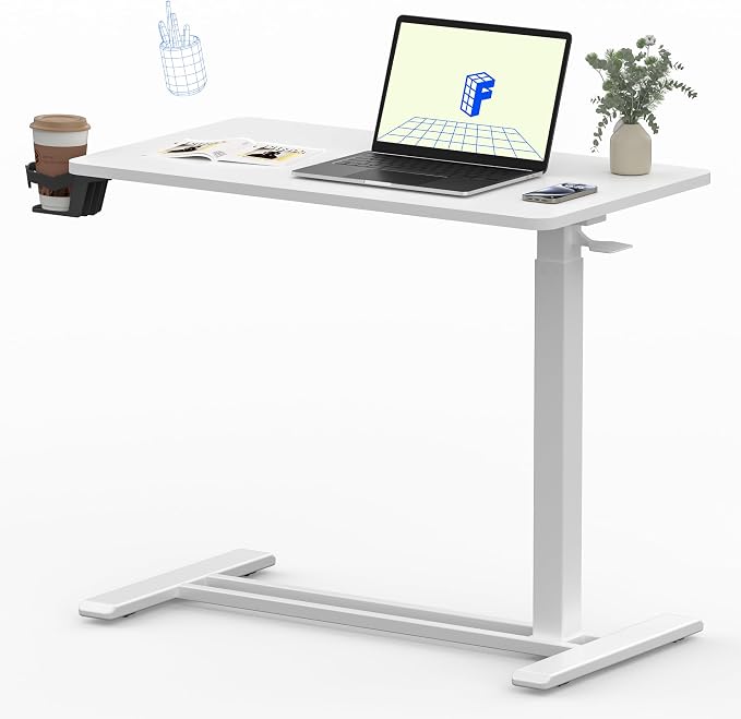 FLEXISPOT 32" Mobile Standing Desk Pneumatic Lift Computer Workstations by Unknown