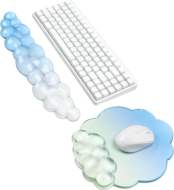 Cloud Keyboard Wrist Rest and Mouse Pad Set - Blue by CFHYZAZNCL