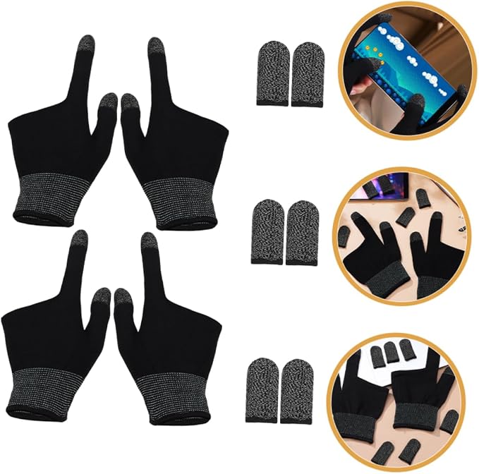 KICHOUSE 2pairs Ultra-Thin Gaming Finger Sleeves Comfortable Gloves for Mobile Gamers of Breathable Nonslip Sleeves for Extended Gaming Sessions and Billiards - Image 8