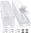 YECAYE Large Under Desk Cable Management,Easy Install Cable Management Under Desk with 4 Cord Holders & 6 Ties,Child & Pet-Safe Cord Hider,Wire Organizer,Wire Cover Tray,White by Yecaye
