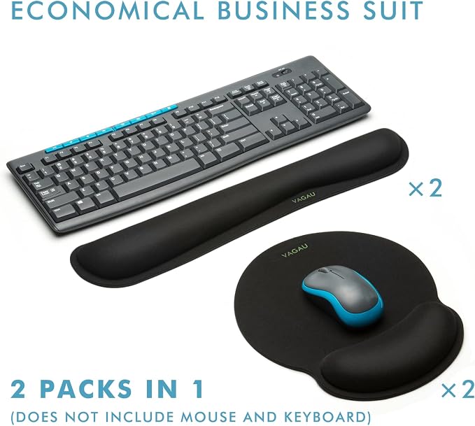 Comfy Mee Premium Memory Foam Keyboard and Mouse Wrist Rest Pads Set- for Comfortable Typing &Wrist Pain Relief (Pack of 2) | Ergonomic Memory Foam Set for Office, Laptop, Mac, Computer and Gaming, Comfortable Typing &Wrist Pain Relief - Image 6