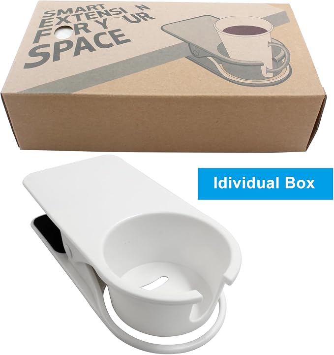 Jiozermi Drinking Cup Holder Clip, Desk Drink Holder with Clip (White) - Image 5