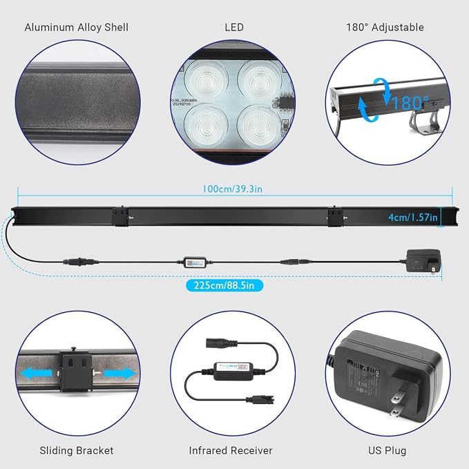 LED Stage Wash Light Bar: 60W Dual-Row LED with 108 LEDs - Remote & App Control - Sound Activated Music Sync - Aluminium Construction for Events DJ Parties Venues Home Decor Band Performances - Image 6