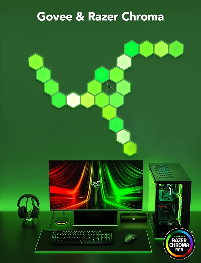 Govee Glide Hexa Light Panels, RGBIC Hexagon LED Wall Lights - Image 3