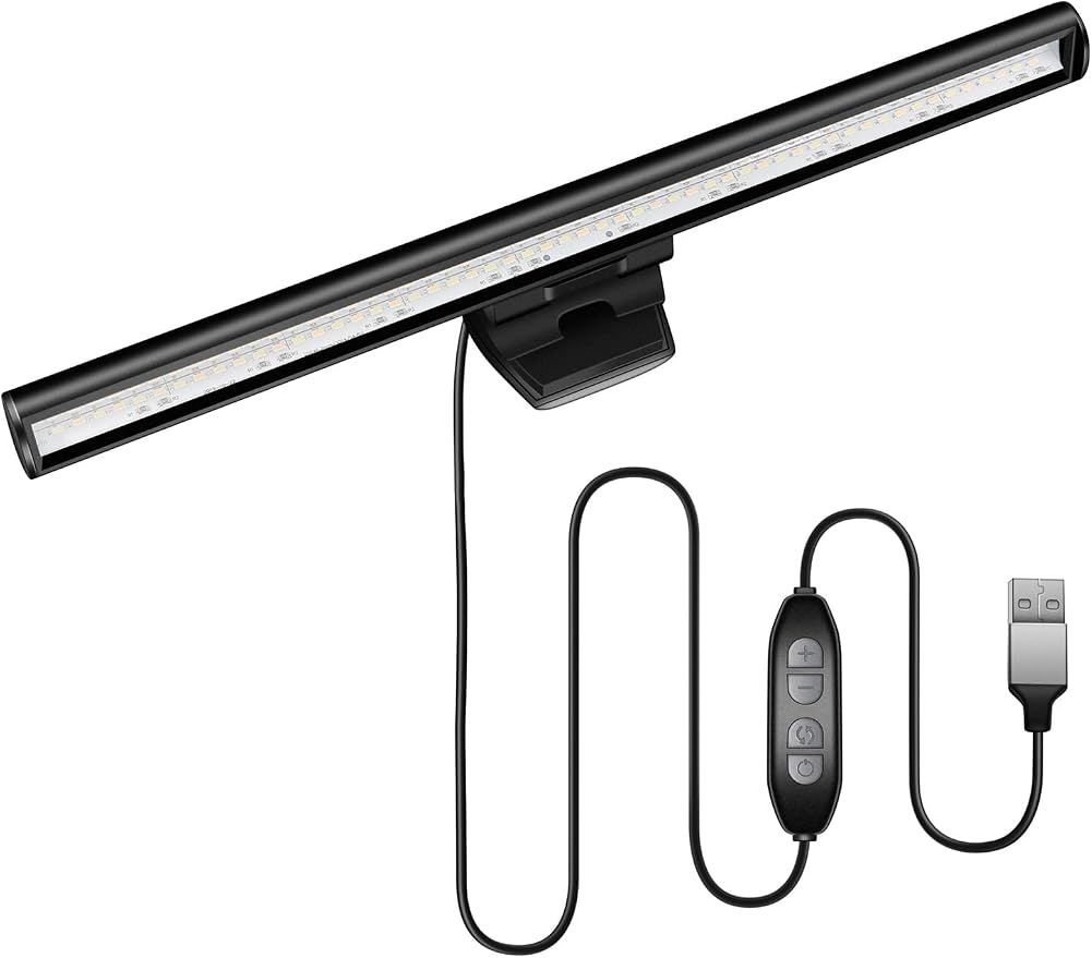 Laptop Monitor Light Bar with Clip USB LED Task Lamp No Screen Glare by HomeYouMe