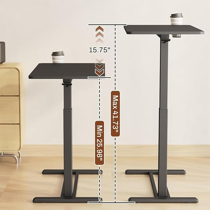 FLEXISPOT 32" Mobile Standing Desk Pneumatic Lift Computer Workstations - Image 2
