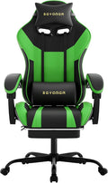Ergonomic Gaming Chair,A Versatile 3-in-1 Video Game Chair for Work, Study, and Gaming,Features an Adjustable Backrest, Footrest, and Linked Armrests Office Chair for Adults,Blackgreen by seyaber