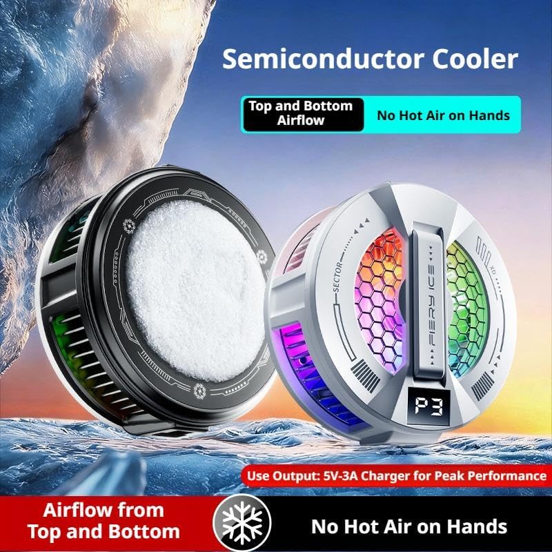 2 In 1 Magnetic & Clip-On Phone Cooler, 3-Level Silent Fan with RGB Effects - Image 2