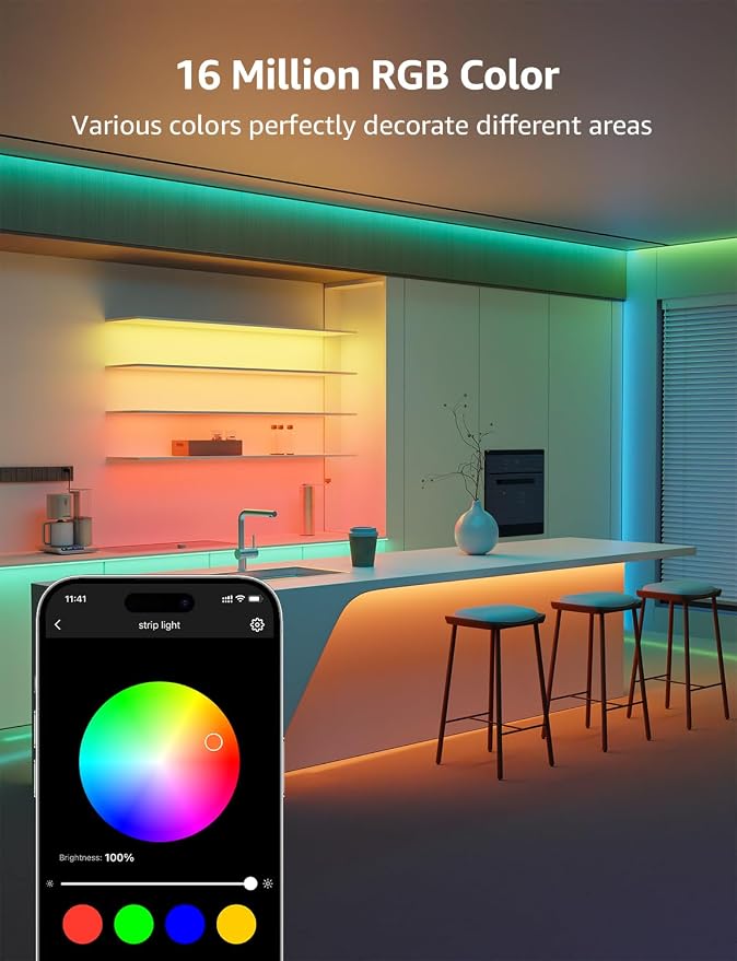 Lepro SE1 AI Smart LED Strip Lights 32.8FT RGB WiFi Bluetooth Lights - Image 8