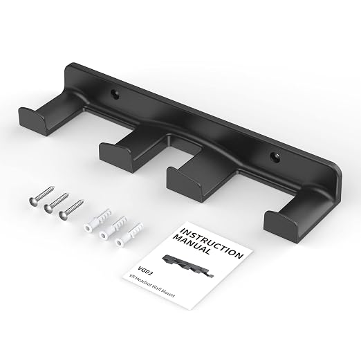SOKUSIN VR Wall Mount - Storage Stand Holder Hook for Meta/Oculus Quest 2/3/Quest/Rift/Rift S/PSVR 2/Valve Index/HTC Vive/HP Reverb G2/PlayStation VR Headsets, Gaming Controller Hanger Space Saving - Image 5
