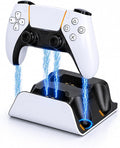 PS5 Controller Charger Station with LED Indicator,Self-Aligning Charging Dock,Dual Controller Fast Charging Dock,Desktop Display Stand for PlayStation 5 (White) by Unknown