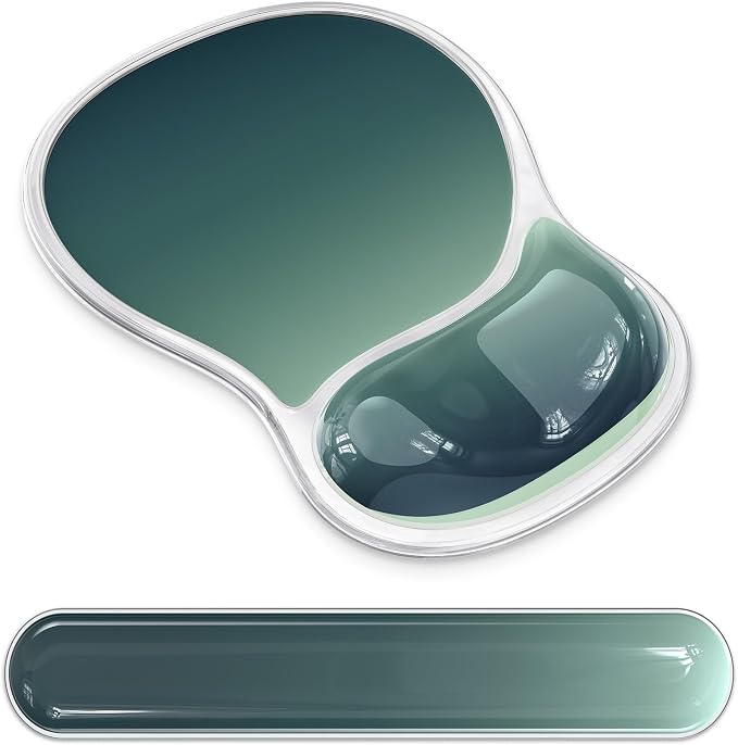 AKIT Ergonomic Mouse Pad and Keyboard Wrist Rest Set, Gel Mousepad, Green by AKITHomeGarden
