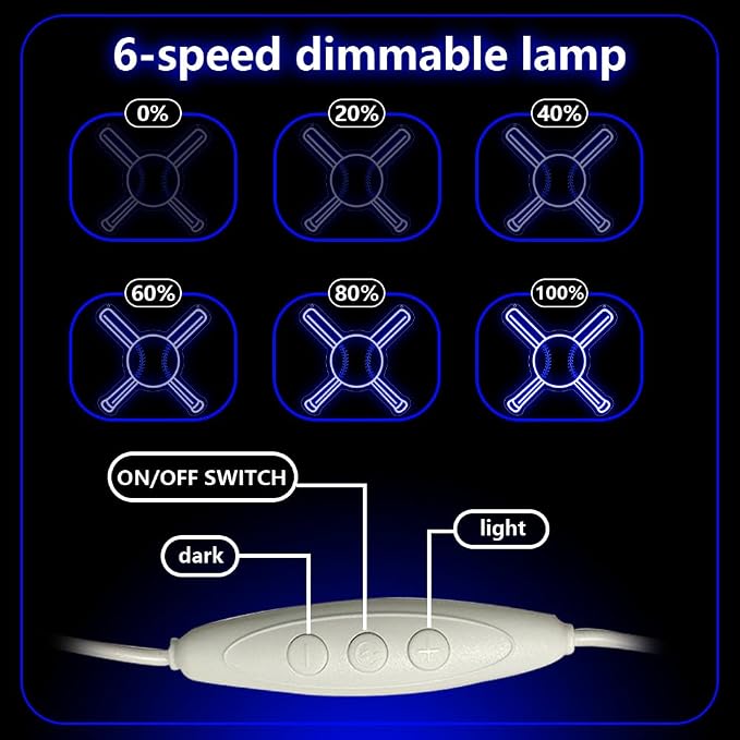 Baseball Neon Sign, Sport Led Neon Light Signs for Wall Decor Baseball LED Sign Lights Lamp for Dorm Bedroom Party Man Cave Birthday Christmas Gift for Sports Fans Dimmable USB Powered(12.2" × 12.2") - Image 4