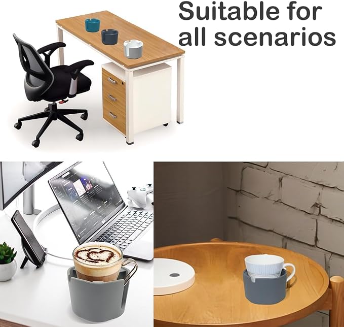 Suction Cup Holder - Ultra-Strong Desk Cup Holder, Non-Slip RV Drink Holder for Car/Office/Home, Organize Mugs & Water Bottles (Perfect for Drivers, Travelers, Office Workers) (Gray) - Image 7