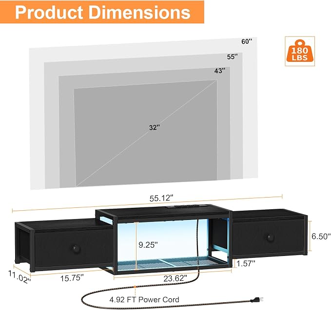 Snughome Floating TV Stand, Floating Entertainment Center for TVs up to 60" - Image 2