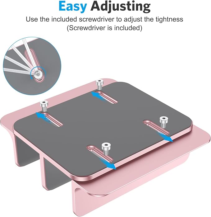 OMOTON Dual Vertical Desk Laptop Stand Holder, Fits MacBook Air, Rose Gold - Image 5
