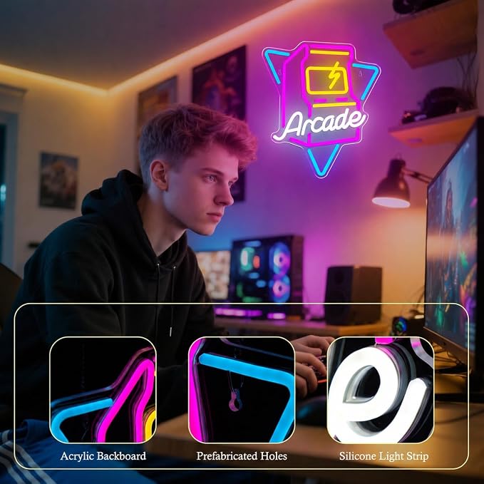 Arcade Game Neon Sign Gamer LED Neon Light for Game Room Wall Decor - Image 7