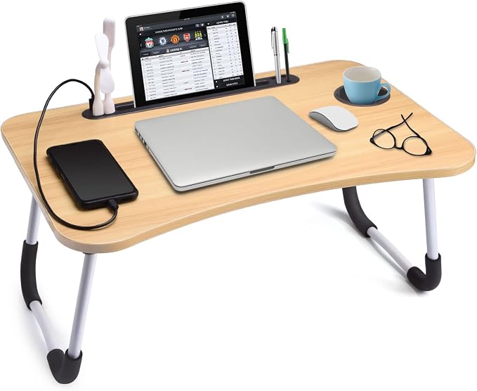 Slendor Foldable Lap Desk with Cup Holder for Bed, Couch, Floor by Slendor