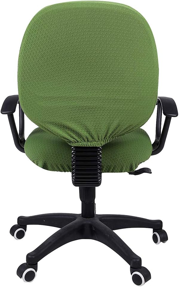 Smiry Office Computer Chair Covers for Desk Rotating Chair Protector | Stretch Jacquard Removable Washable Universal Slipcovers, Seat + Backrest Cover, Olive Green - Image 3