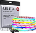 BTF-LIGHTING RGB WS2811 Smart IC FCOB COB LED Strip, UL Listed 864LEDs/m High Density Color Chasing Uniform Light, DC12V 16.4FT 12mm Width Tape Light for Home Party DIY Decor(No Adapter or Controller) by BTF-LIGHTING