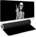 Large Gaming Mouse Pad, Human Skeleton Big Mousepad, XL Extended Desk Mat Non-Slip Rubber Base, Stitched Edges Computer Keyboard Mat for Office, 31.5x11.8in, Black and White Skull by Unknown