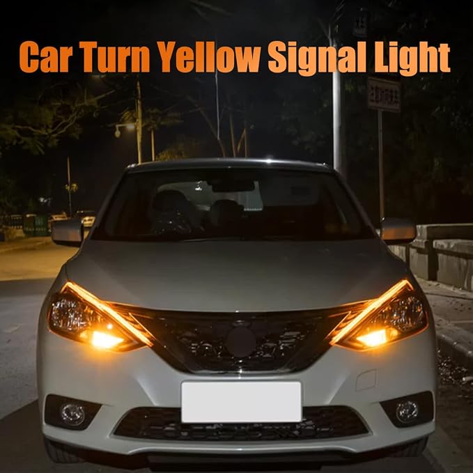 TEKSHINNY Headlight LED Strip, 2Pcs 24 Inches Flexible Dual Color Red Turn Signal Yellow Lights, Waterproof Daytime Running Light Strip for Car, Truck, SUV - Image 7