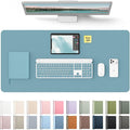 YSAGi Desk Protector&Blotter, Non-Slip Waterproof Leather Mouse Pad | Shields Scratches, Stains, Spills, Heat & Scuffs; Suede Non-Slip; Easy-Clean; Comfy Writing/Typing, 31.5" x 15.8",Aquamarine by YSAGi