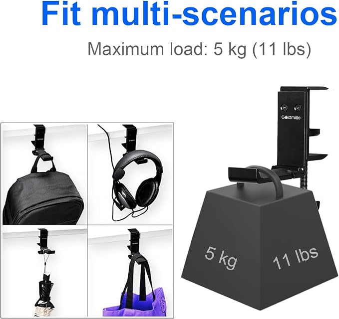 Aluminum Headphone Stand Hanger Foldable with Cable Clip - - Image 5