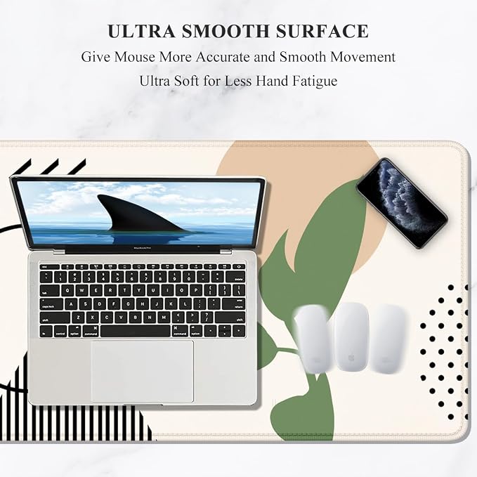 Auhoahsil Large Mouse Pad, XXL Desk Pad, Extened Mousepad 31.5" x 11.8", Non-Slip Rubber Base, Stitched Edges, Superior Surface, Gaming Keyboard Mat, Waterproof Desk Pad, Abstract Sunset - Image 3