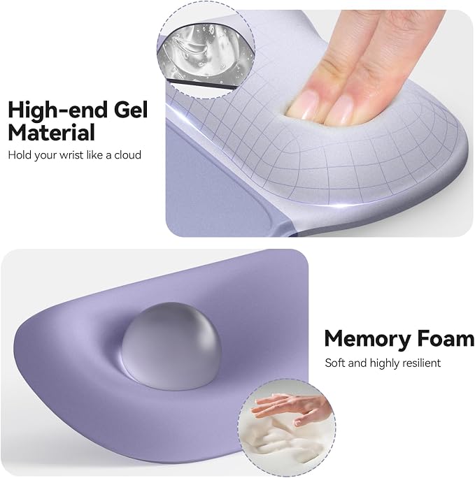 TECKNET Gel Ergonomic Mouse Pad & Keyboard Wrist Rest & Coaster - Image 3