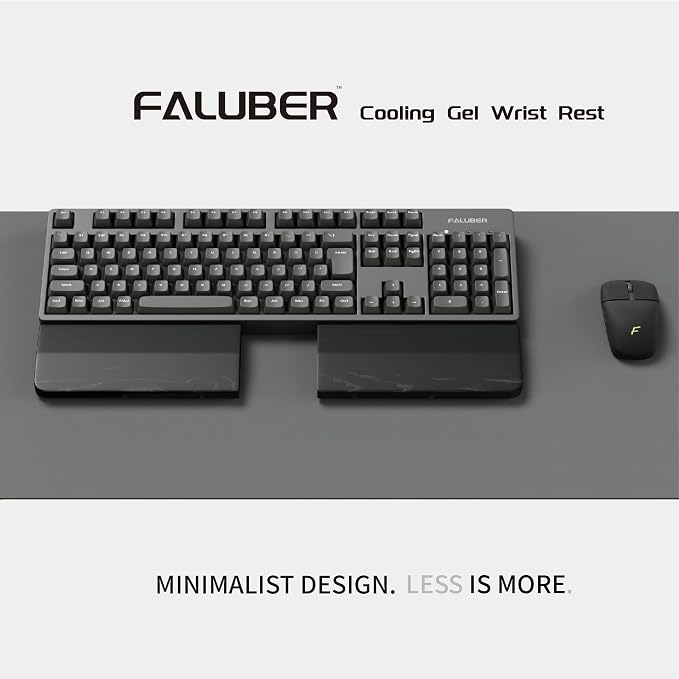 Faluber Wooden Wrist Rest with Black Lacquered -Mini Size Pack of 2 -Black Coating -Mechanical Gaming Keyboard Ergonomic Palm Rest -7 Inches/20mm Thick (Twin Mini Pack, Black Lacquered) - Image 2