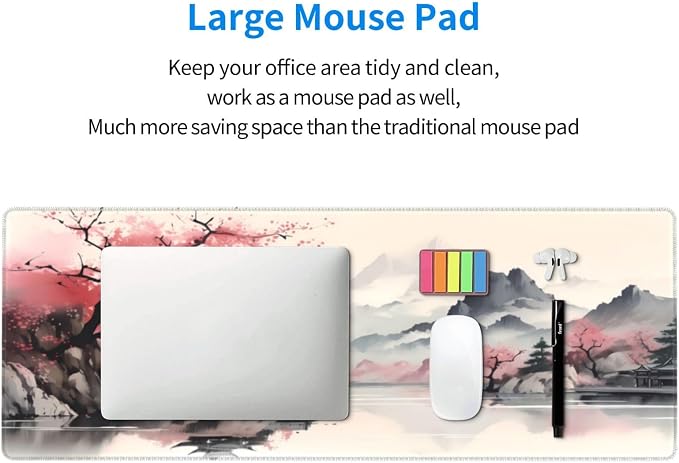 Gaming Mouse Pad Desk Pad,Extended Big Mouse Pad,31.5x11.8 Inch Long Computer Keyboard Mouse Mat Mousepad with 3mm Non-Slip Base and Stitched Edge for Gaming and Office - Image 6