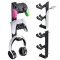 ZYTHRONE Dual Controller Holder Wall Mount, Metal Headset Stand for PS5, PS4, with Adhesive or Screws, Strong Adhesive by Screws, Black by ZYTHRONE