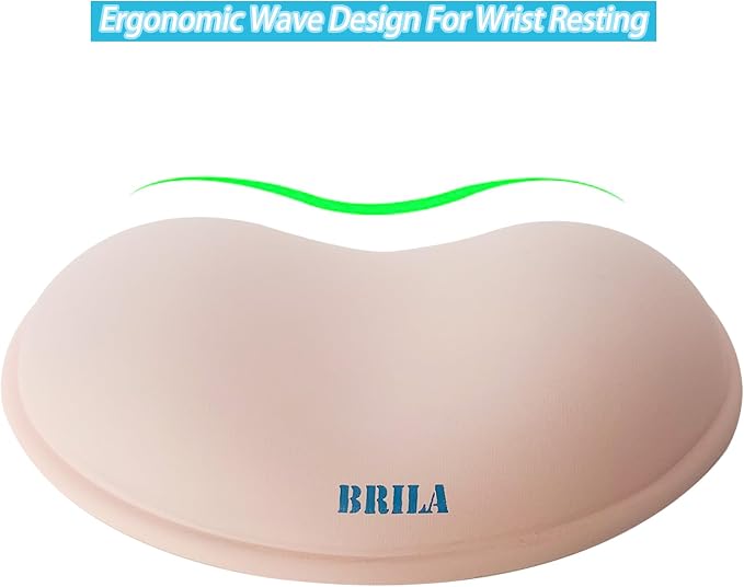 BRILA Ergonomic Silicone Mouse Wrist Rest, Cooling Silica Gel PU Leather Mouse Wrist Support Pad for Office Work and Laptop Computer Gaming (Pink) - Image 4